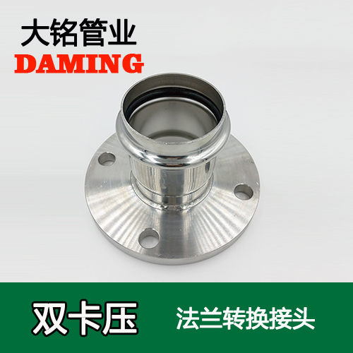 DN15 卡壓式激情69蜜桃一区二区三区法蘭轉換活接頭（304 316L）